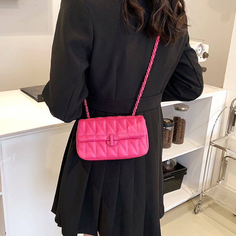 Women's Versatile Rhombus Chain Messenger Bag