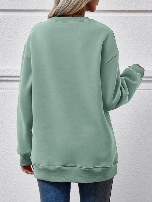 Christmas Tree Graphic Drop Shoulder Sweatshirt