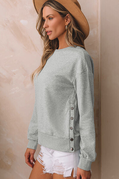 Round Neck Dropped Shoulder Sweatshirt