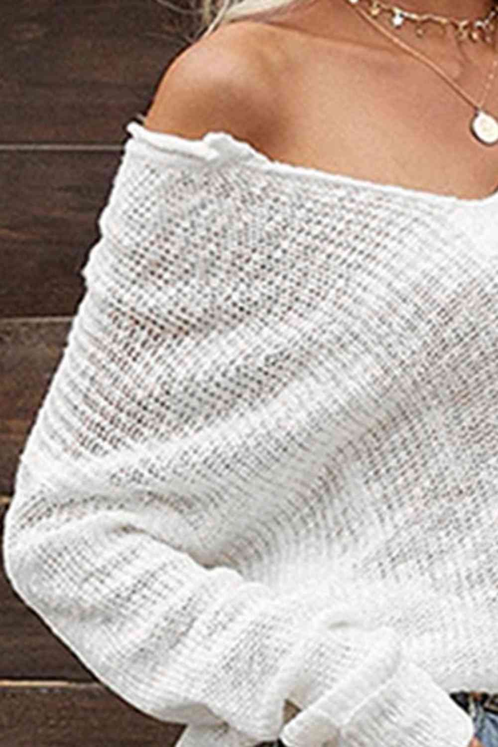 V-Neck Slit Knit Top